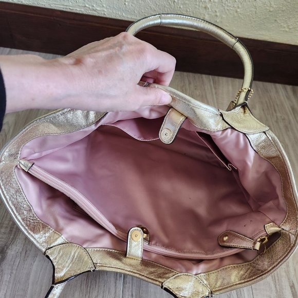 Vintage Coach Bleeker Floral Applique Satchel Handbag Purse - Picture 10 of 12